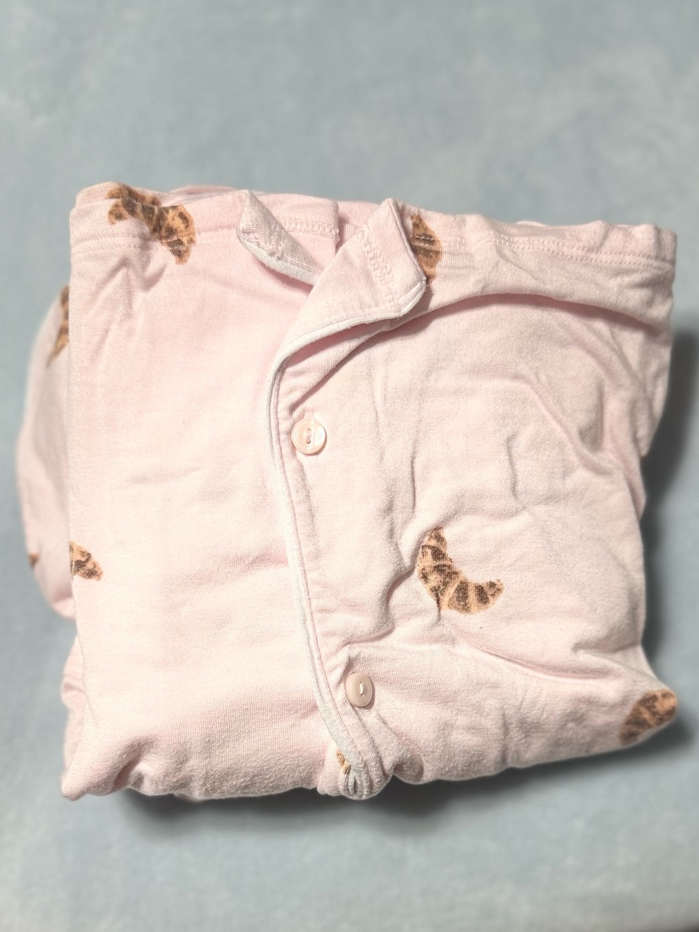 aerie Pink Croissant-Print Short Pajama Set - Picture 3 of 7